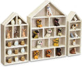 3 Piece House Shaped Shelves Wooden Small Box Display Shelf Organizer Store Shadow Box Mini Map 24 Compartments