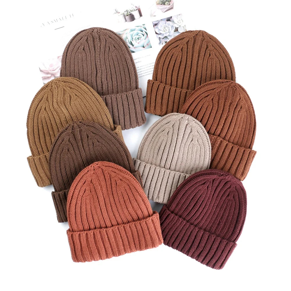 New Arrival Fashion Wholesale Outdoor  Warm 100% Acrylic Winter Knitted Cap Unisex  Knitted Beanies Hat for Women Men
