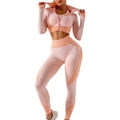 Ladies Sports Seamless Athletic High Waist Butt Lift Leggings Set Women Fitness Workout Clothing Gym Activewear Wear Yoga Set