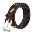 Wholesale Fashion  Custom  Horsehair Genuine Leather Belt With Alloy Buckle for Jeans Pants