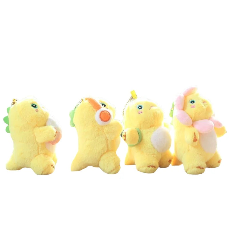 Cute Dinosaur Stuffed Keychain Animal Plush Backpack Pendant Decorative Soft Dino Doll School Bag Backpack Buddies Car Keyring