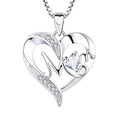 Mom and Daughter Necklace Zircon Heart Necklace for Mom 925 Sterling Silver Trendy Women's Daily Custom Designs