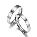 Classical Silver Stainless Steel Simple Moon Sun Ring Pari Girl Boy Fashion Student Couple Ring