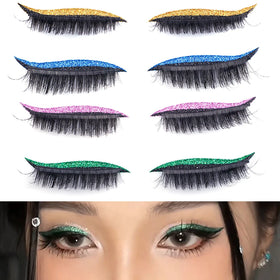 FX-N62 Glitter Colorful Eye-shadow Sticker Natural Colorful Eyeliner Lashes Volume Lash Extensions False Eyelashes Makeup Tools