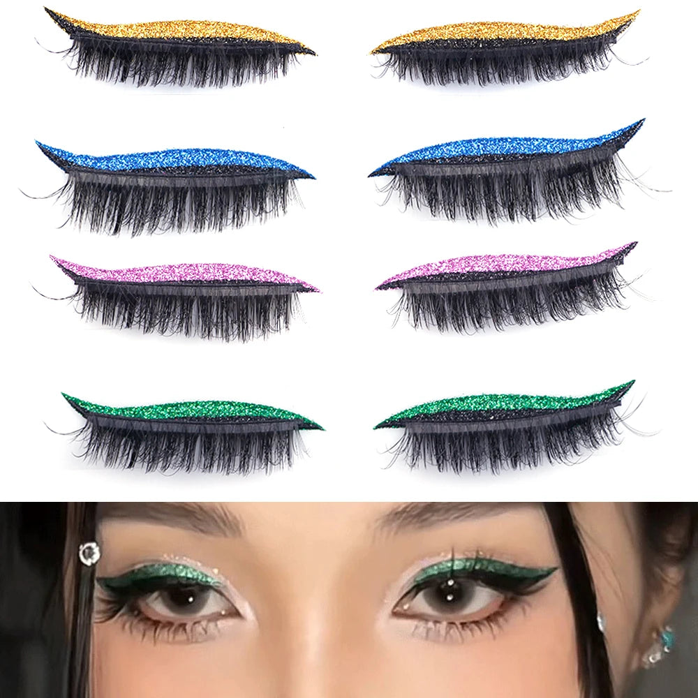 FX-N62 Glitter Colorful Eye-shadow Sticker Natural Colorful Eyeliner Lashes Volume Lash Extensions False Eyelashes Makeup Tools