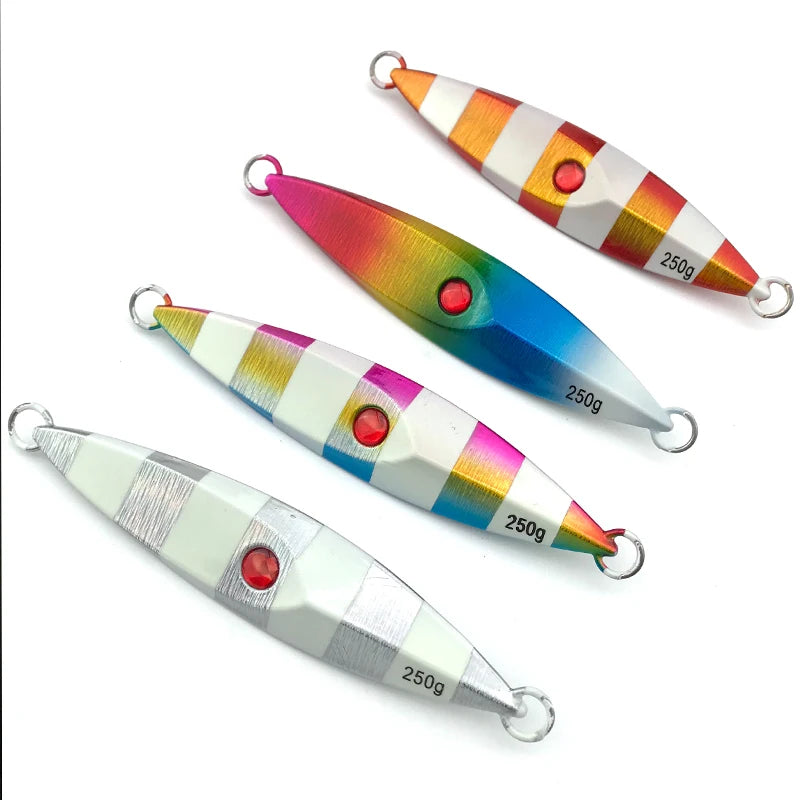 Lure-34 200g 250g Cheap Luminous Lead Fish Vertical Jigging  Lure Sinking Jigging Lure