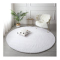 Round Extra Fluffy Faux Rabbit Fur Area Rug Soft Carpets for Living Room
