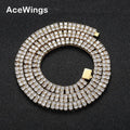 BC230 Hip Hop Jewelry Men and Women Double Line CZ Tennis Chain Necklace