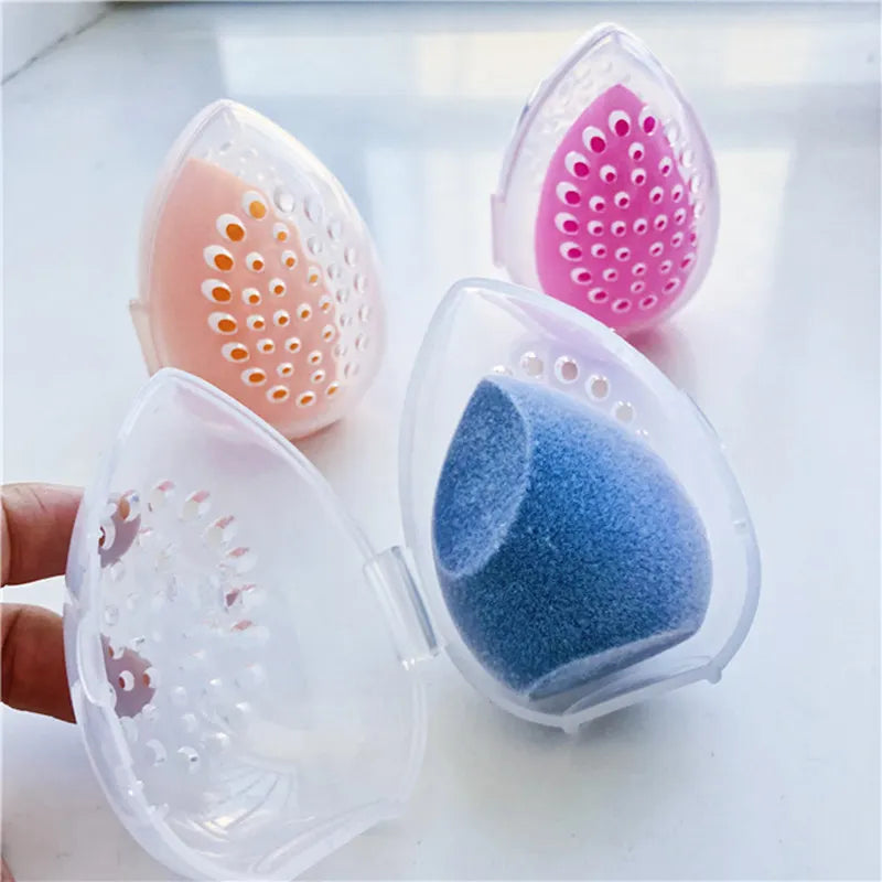 Cangli Beauty Breathable Makeup Sponge Travel Case Clear Plastic Beauty Sponge Holder Case