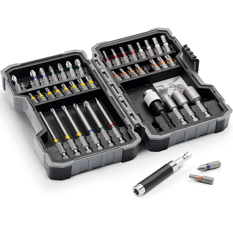 DZ 43pcs Industrial Grade Screwdriver Bit Nutsetter Set Chrome Finish Steel Handle Slotted Screw Head Customizable OEM Support