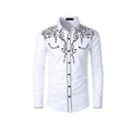 Stylish Men's Turn-down Collar Slim Fit Long Sleeve Formal 3D Printed Custom Logo Eco-Friendly Twill Fabric Button Dress Shirts
