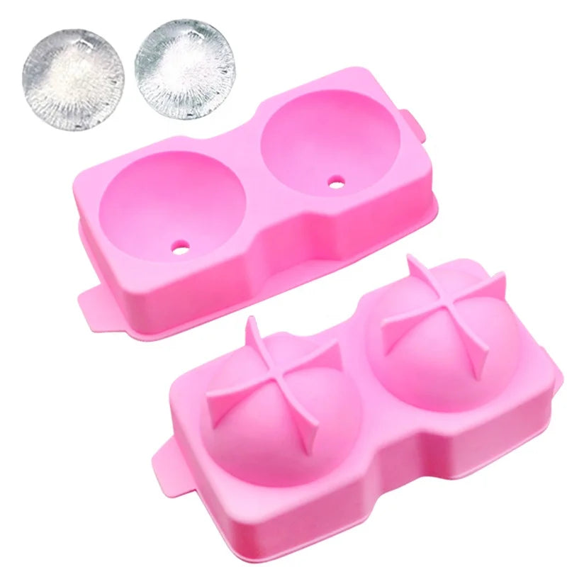 083 Food Grade Silicone Ice Ball Custom Silicone Sphere Ice Ball Maker with 2 Big Ballhome Diy Bake Tool Mold Candy Resin Mold