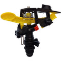 Hot Sale 1/2 Inch Plastic Impact Sprinkler 360 Degree Adjustable Gear Drive Yellow Stainless Iron Garden Sprinkler