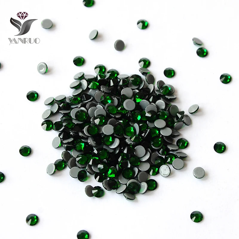 Emerald  Flatback Crystal Rhinestones Custom Bling Hotfix for Clothing