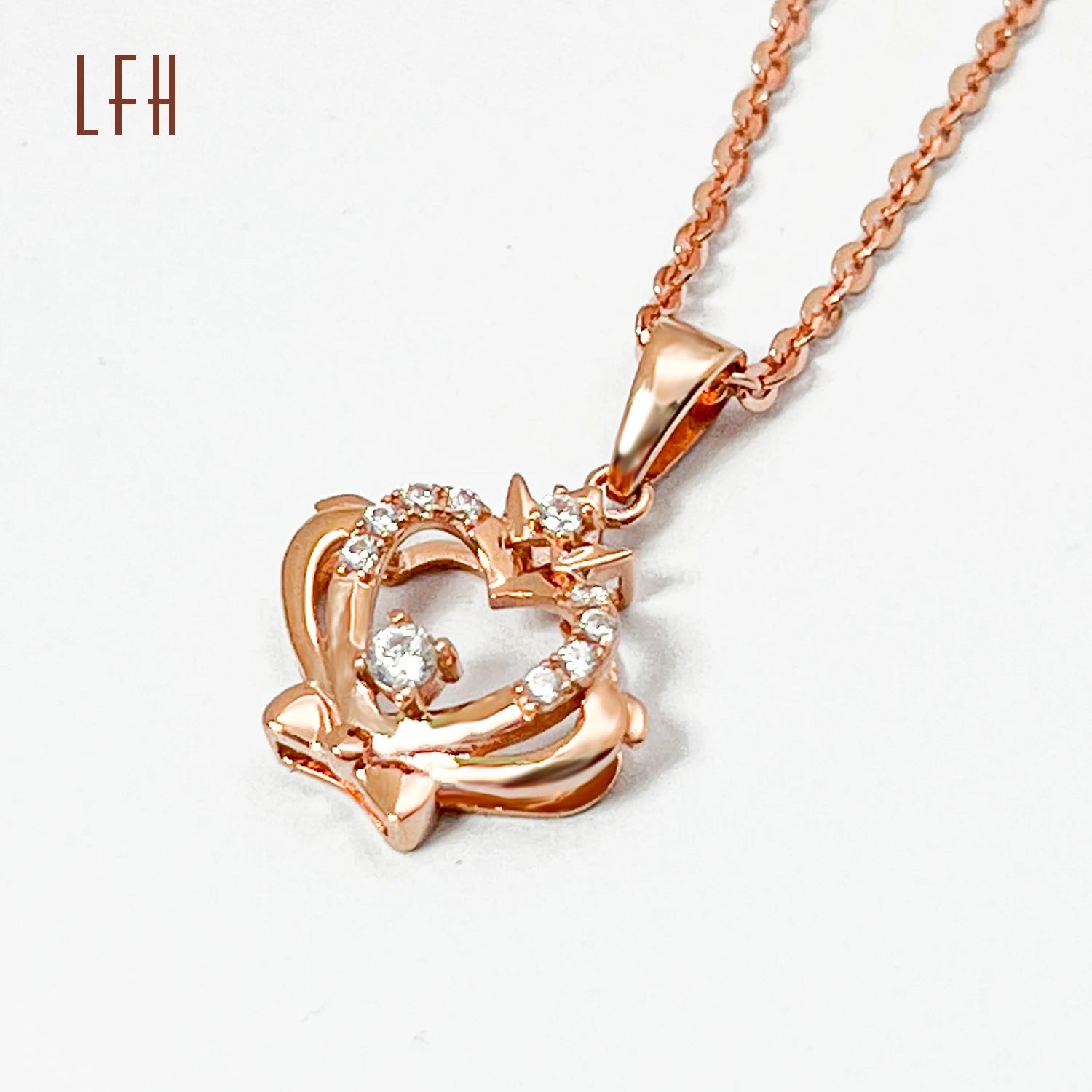 Fashion 18k Real Gold Necklace Diamond Crown Pendant Necklace Jewelry Real Gold Jewelry 18k with Certificate