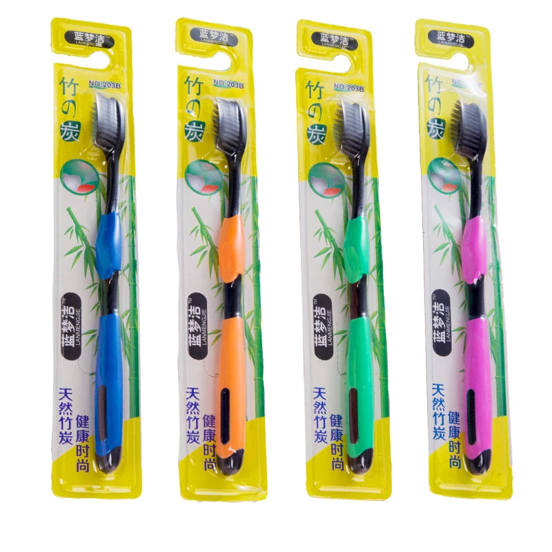 Eco-Friendly Biodegradable Charcoal Soft Bristle Adult Regular Size Toothbrush