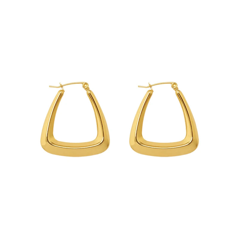 Fashion Earrings Trend 18K Gold Plated Stainless Steel Hoop Earring Earrings