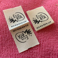 Custom Clothing Cotton Label MakerCustom Middle Fold Natural White Cotton Washing Label for Apparel