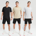 Men T-Shirt and Shorts Set Sports Tracksuit Outfits Short Sleeve Suit Set Casual Running Sport Sweat Activewear