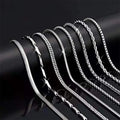 Wholesale 24 Inch Long Box Flat Snake Keel Water Wave Men's Stainless Steel Fashion Jewelry Necklaces