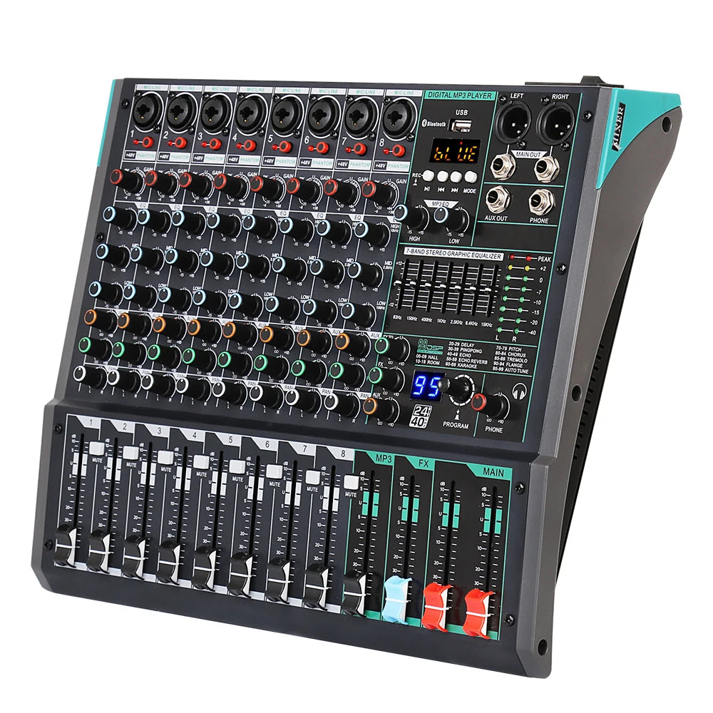 Biner PA8 Professional Console MP3 Computer Input 8 Channel Professional Audio Mixer