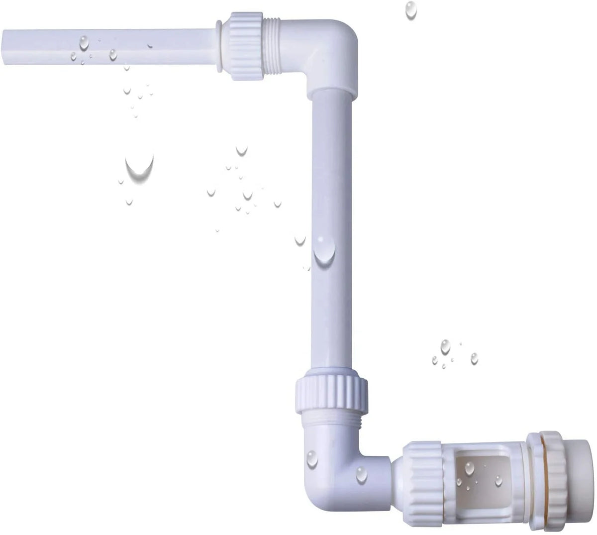 White Swimming Pool Waterfall Shower Sprinkler 1.5" Above Ground Pools Decor Cascade Water Fun Spray for Pump & Hose MegaBDM