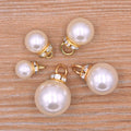 8-16MM Imitation Pearl Clear KC Gold Crown Pendant Charm Fit Bracelet Jewelry Spacer Loose Beads DIY Earrings Making