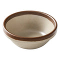 Trendy Products Vintage Custom Brown Edged Khaki Melamine Bowl Set Japanese Restaurant Melamine Service Dinner Set