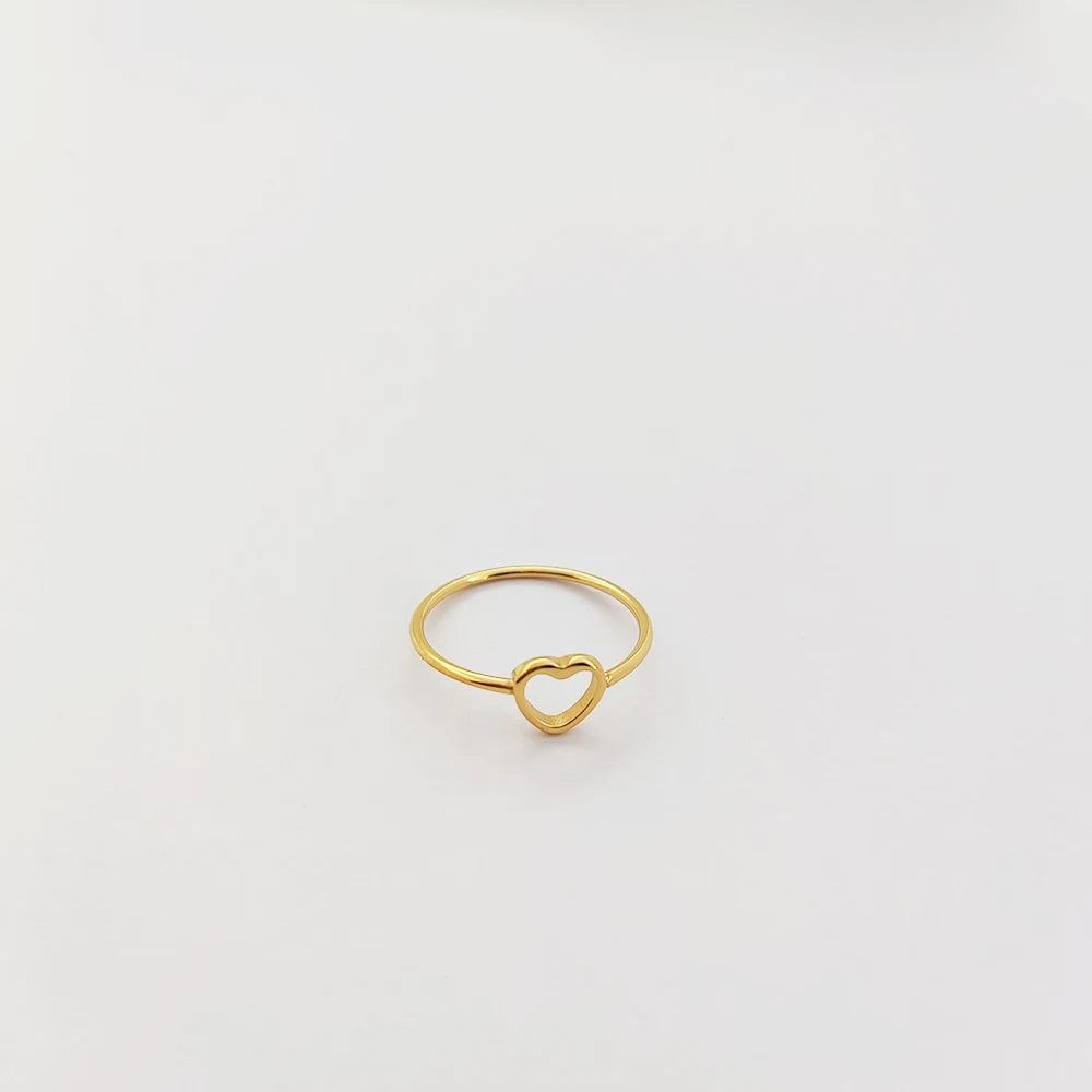 For Valentines Day Gift Ring 2024 Heart Shape Ring 18K Gold Couple Stainless Steel Forever Love Ring Fashion Jewelry