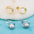 E010879 S925 Pearl Earring 925 Sterling Silver DIY 7-8mm Natural Freshwater Pearl Stud Earring for Women
