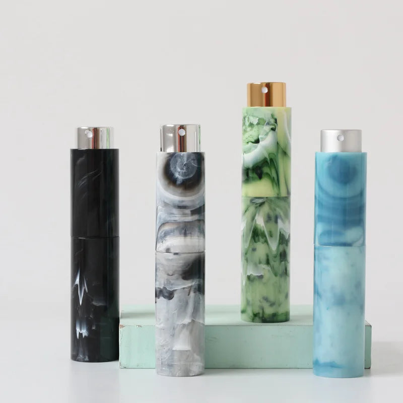 Modern Light Luxury 10ml Marble Texture Colorful Rotating Oral Care Bodyworks Liner Sub-packing Glass Perfume Bottle