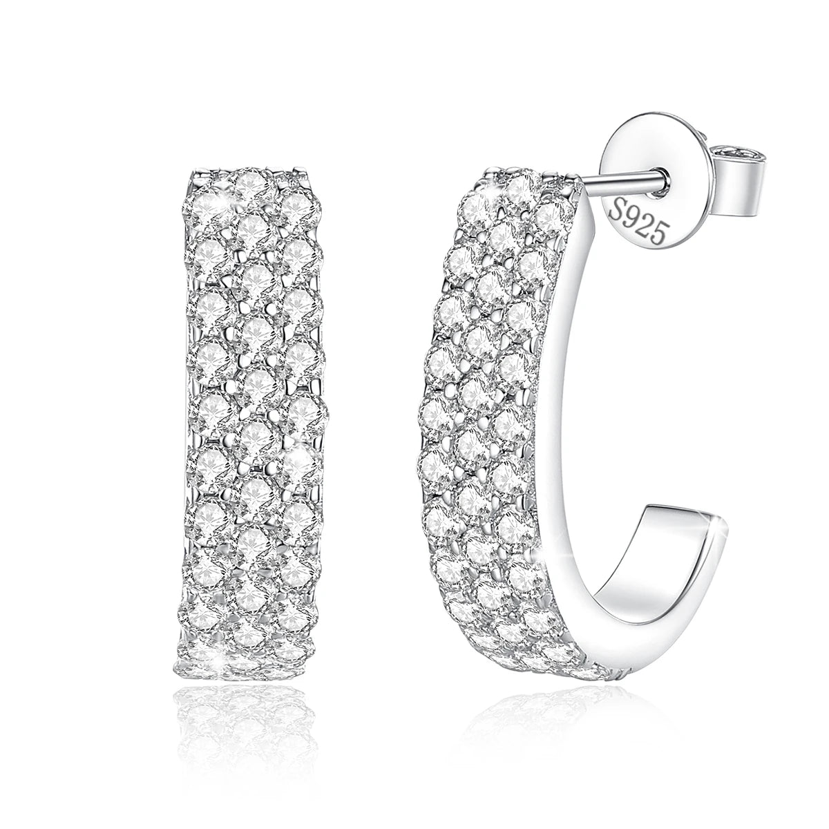2023 Trend Jewelry C Design Shine Moissanite Diamond Hoop 18K Gold Jewelry Manufacturer Diamond Earrings 925 Sterling Silver
