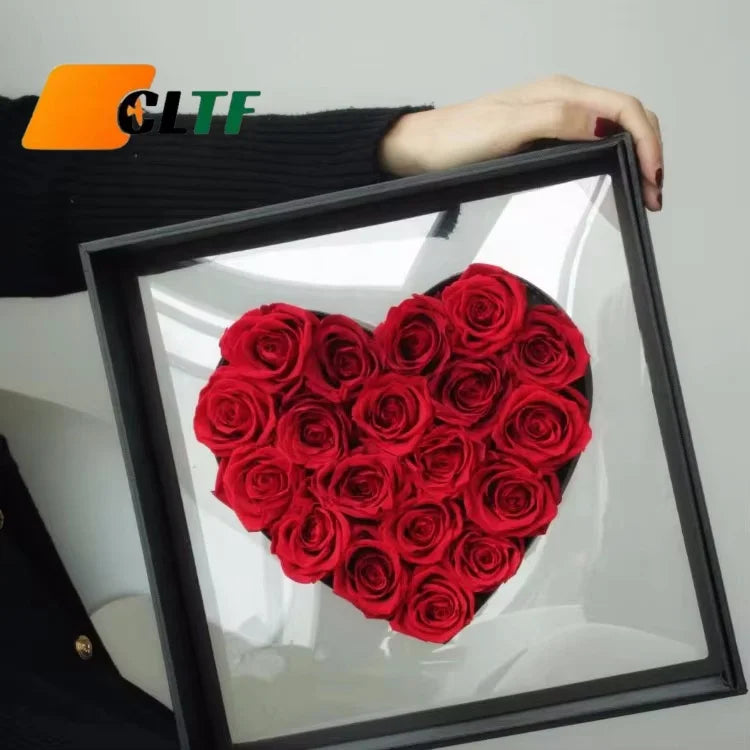 Immortal Infinity Stabilized Preserved Rose in Acrylic Heart Box Eternal Flowers Box Valentine's Mother's Day Gift