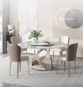 Foshan Furniture Italian Dining Table Chair Set Luxury for Restaurant High Back Metal Leather Chairs
