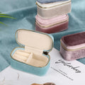 Custom Logo Ring Velvet Organizer Personalized Mini Jewelry Storage Box Portable Travel Jewellery Case