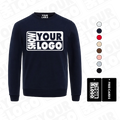 CB036-YB420A Men's Autumn/Winter Crew Neck Pullover Thick Long-Sleeved Velvet-Lined Hoodless Sweater Embroidered Print