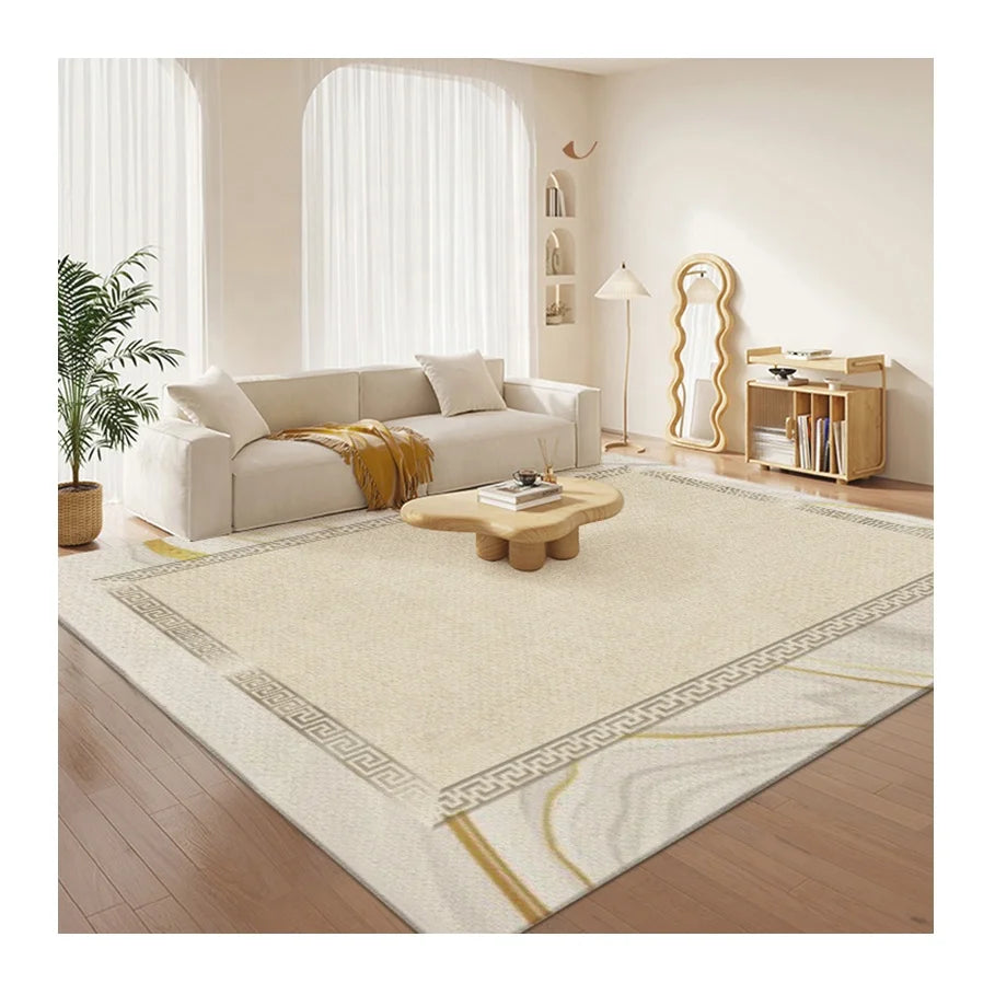 Modern Nordic Light Brown Beige Plush Carpet Golden Luxury Non-slip Rug Living Room Carpet