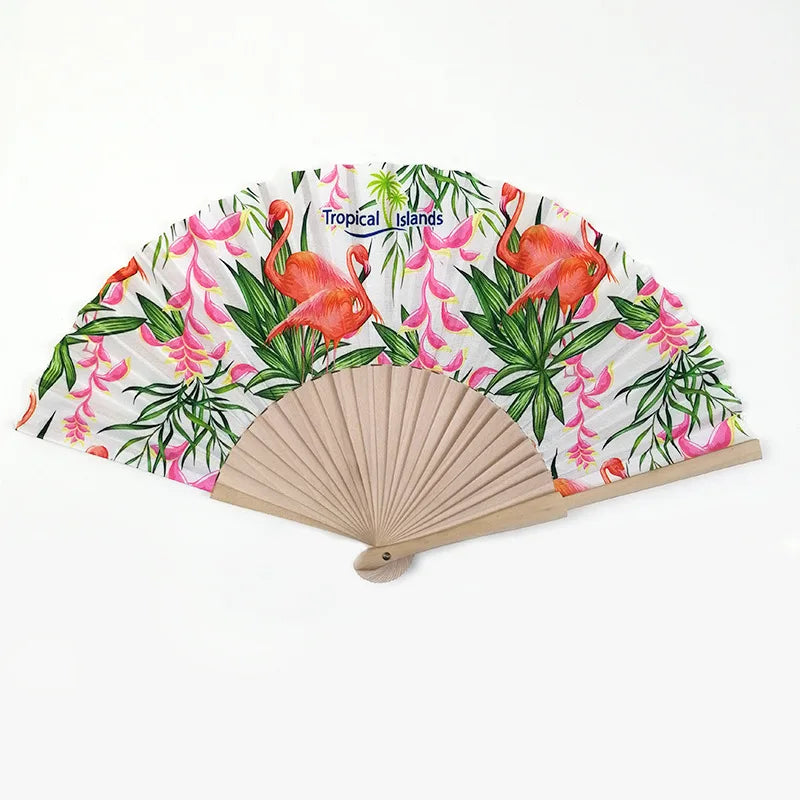 23cm Customised Printed Fan Spanish Wooden Hand Fan With Logo