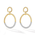 Nagosa 18k Gold Vermeil 925 Sterling Silver Zirconia Double Circle Two Tone Stud Earrings Women Wholesale Jewelry