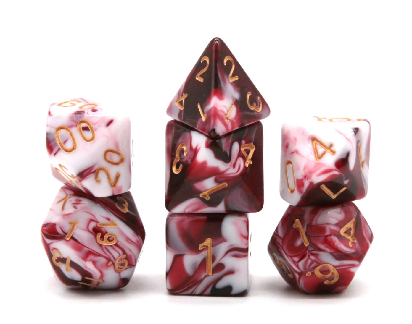 HS Dice Double Color Polyhedral DnD Mixed Color Dice 7pcs/Set for RPG Dungeons and Dragons Board Games