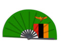 New Product Customized National Country Flag Zambia Folding Bamboo Hand Held Fan