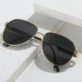 Men's New Retro Style Cycling Sunglasses UV400 Large Frame Driving Glasses Alloy Plastic Material Toad Style Double Beam Lens