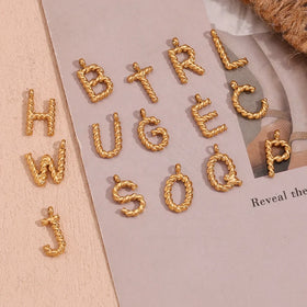 Fashion Jewelry Pendants & Charms Twisted Initial Letter Charms for Jewelry Making