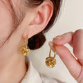 Korean Jewelry Knotted Buckle Earrings Women Gold Plated 925 Silver Needle Twist Huggie Earrings