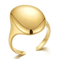 Latest High Quality 18K Gold Plated Stainless Steel Jewelry Elliptical Glossy Finger Rings Hip Hop Accessories Ring R214111