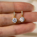 925 Sterling Silver Classic Cubic Zirconia Gold Plated Small Wedding Stud Earrings Fashion Jewelry for Women