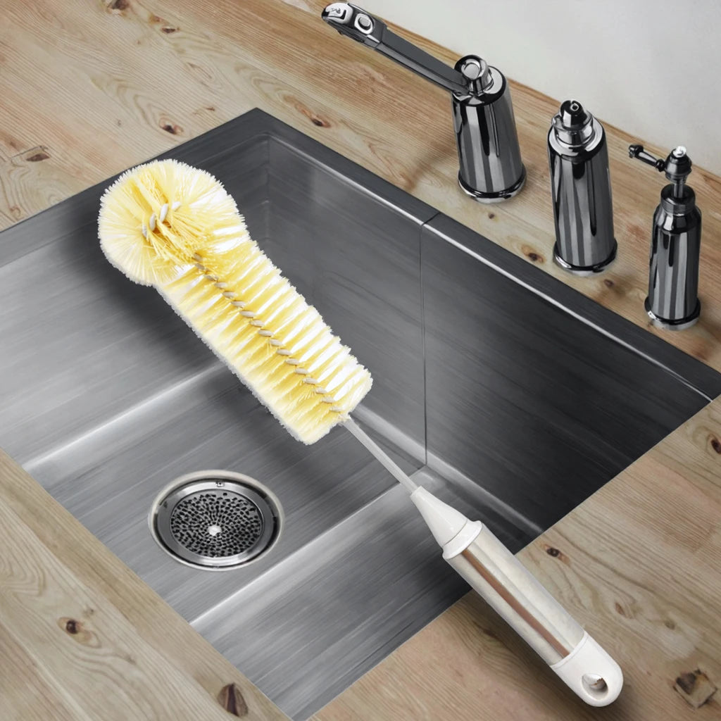 New 360 Degree Rotating Long Handle Cleaning Brush PP Material Sponge Bottle Brush with Plastic Bristles