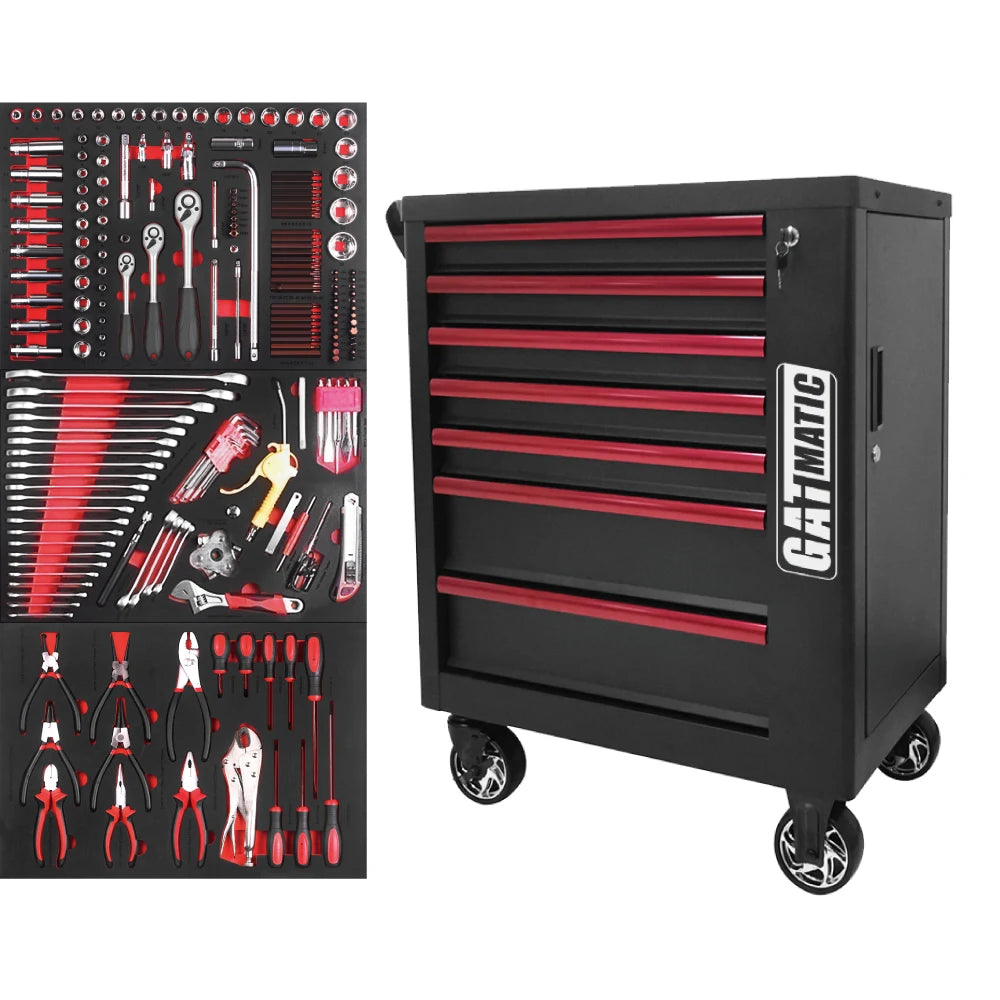 GATmatic Heavy-Duty Stainless Steel Storage Chest Customizable OEM Option for Mechanic Automotive Tool Box Garage Workshop Cart