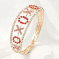 Heart Symbol Charm Bracelet for Women Cubic Zirconia Love Heart Bangle Crystal Valentine's Day for Wife Girlfriend