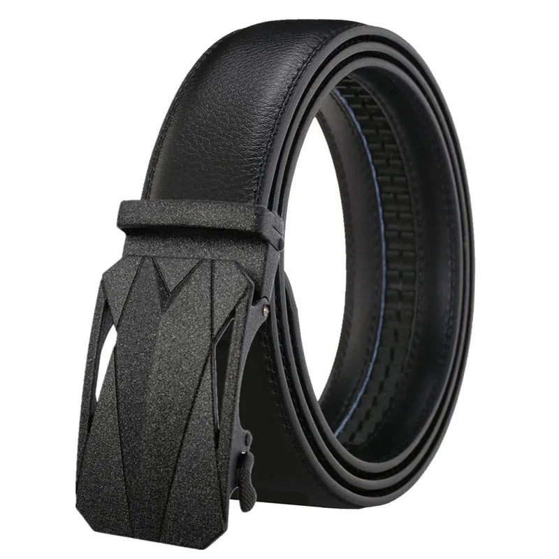 New Mens Automatic Buckle Belts for Men Waistband Split Leather Ratchet Belts OEM LQbelt Factory Custom Logo